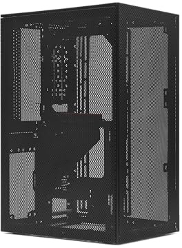 SSUPD Meshroom S V2 Mini-ITX Gaming PC Case (SFF), Full Mesh Panel with PCIE 5.0 Riser Cable, Compatible ATX MB/RX9070/5090/280mm AIO, USB Type-C (Black Variant B)