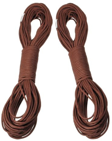 BELLIFFY Cuerda de Paracaídas 7 Núcleos 4 MM Cuerda Resistente Multiusos para Camping y Montaña 2 Piezas 31 Metros Color Marrón y Amarres al Aire Libre