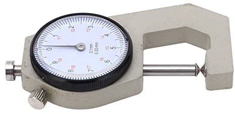 ERYUE Medidor de Espesor Micrómetro de Alta Precisión Escala Transparente Portátil para Medición, Herramienta Resistente Al Desgaste para Metales, Telas, Papel Ingenieros (Cabeza puntiaguda 0-20 mm)