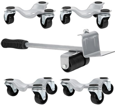 RASTKY Set di Attrezzi per Sollevamento Mobili, Piastra Mobile per Sollevatore, Oggetti Pesanti, Cuscinetto per Mobili Pesanti da 400 Kg, con Ruote a 360°