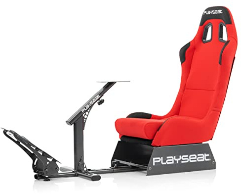 Playseat Evolution Sim Racing Cockpit | Komfortabler Gaming Rennsitz für PC & Konsole | Unterstützt Direct Drive | Mit allen gängigen Lenkrädern und Pedalen kompatibel | Rot edition