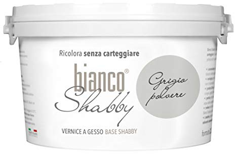 bianco Shabby® Grigio Polvere (Dusty Grey) Water-Based Chalk Paint for All Surfaces – Extra Matt Finish (2.5 Litres)