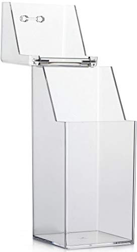 QUUPY Makeup Brush Holder Dustproof Clear Acrylic Cosmetic Brush Organiser Storage Box with Lid Makeup Brush Containers for Vanity Bathroom