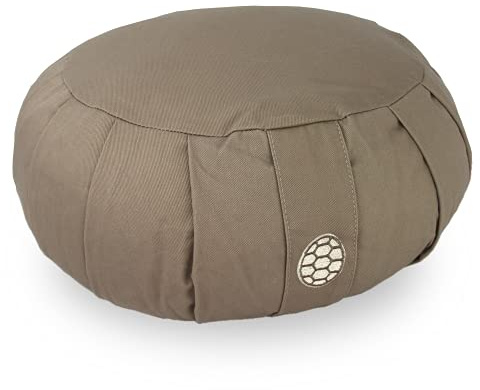 TORTUGA MEDITATION & YOGA - Cuscino Meditazione Yoga - imbottito in grano saraceno sostenibile - Modello TERRA - Design circolare - Altezza 15 cm - Fodera 100% cotone naturale facile da lavare