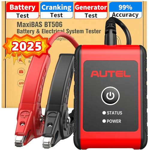 Autel MaxiBAS BT506 Car Battery Tester, 6V 12V Batteries: 100-2000 CCA Vehicle Battery Analyzer, Top Accuracy Adaptive Conductance, Battery Load Test for All Vehicles