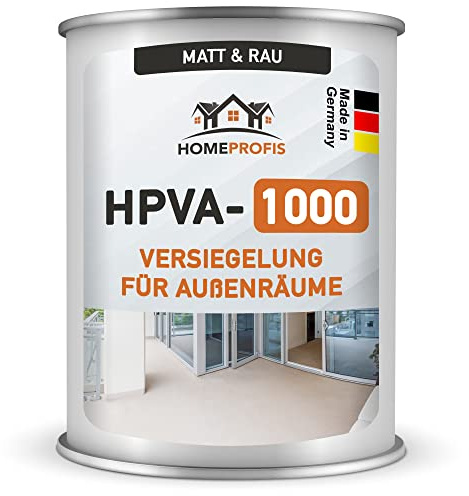 Home Profis® HPVA-1000 matte & rutschfeste Versiegelung (20m²) für Balkon & Terrasse – Raue 2K Epoxidharz Außen Bodenversiegelung (2kg) Schutzschicht für Bodenbeschichtung