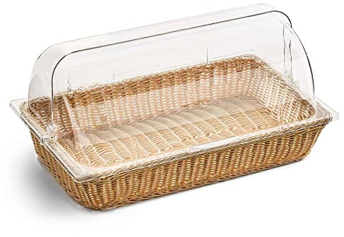 Forgast Brödkorg | För buffé med lock | Fruktkorgbrödkorg | Rullplastskydd | En korgkorg | Dimensioner 52,5x32,5 cm | GN1/1 -standard