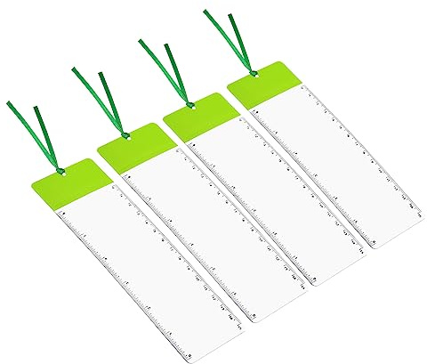 PATIKIL Loupe de Lecture avec Règle, 4 Pcs 3X Feuille d'Agrandissement Loupe de Page pour Faible Vision Personnes Lisant Livre, Magazine, Journal, Vert