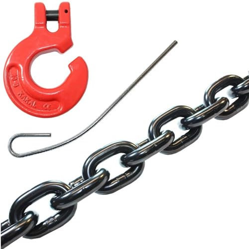 Forstkette Rückekette 8mm 4000kg Güteklasse 8 Rundstahlkette Würgeketten Schleifketten (3 Meter)