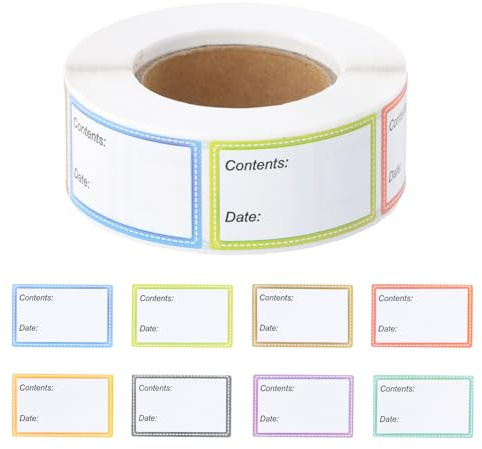 500 st etiketter självhäftande, klistermärken märkning olja vattentät 40 x 25 mm, självhäftande etiketter personliga namnetiketter skola frys etiketter, frysetiketter rulle glas marmelad (A)