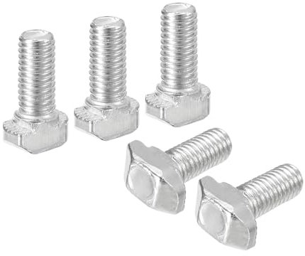 QUARKZMAN 20Pcs Boulons en T, M5 x 12mm, Boulon à Tête de Marteau T, Vis à Encastrer pour Profilé en Aluminium à Rainure en T de la Série 2020, Acier au Carbone Nickelé, Argent