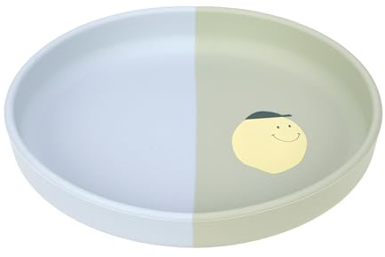 LÄSSIG Baby Plato de silicona para niños/Silicone Plate Happy Fruits Lemon