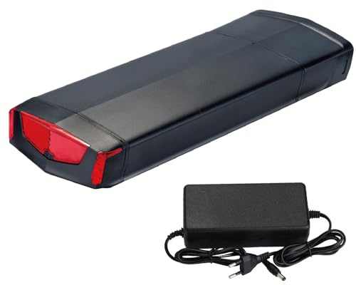 Ebike batteri 36V 12Ah med laddare, bakljus, säkert lås, utan bakre hållare (36V 12Ah)
