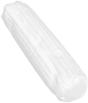 TOPPERFUN Housse de Coussin Ronde Blanche Fermeture Éclair Discrète, Support Cou, en Tissu Confortable pour Coussin Cylindrique de 20x80cm