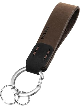 VULKIT Genuine Leather Keychain for Men & Women Everyday Carry Accessories