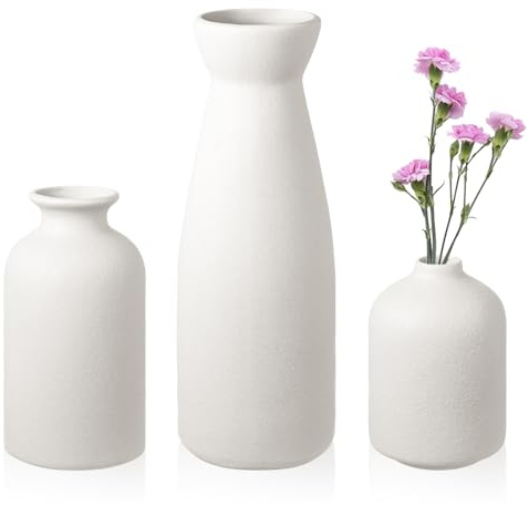 3 Pcs Jarrones Ceramica, Jarrones Decorativos Modernos, Jarron Flores, Jarrón de Cerámica para decoración de Mesa Bohemia, Mesa de Centro, hogar, Sala de Estar, estantería, tocador