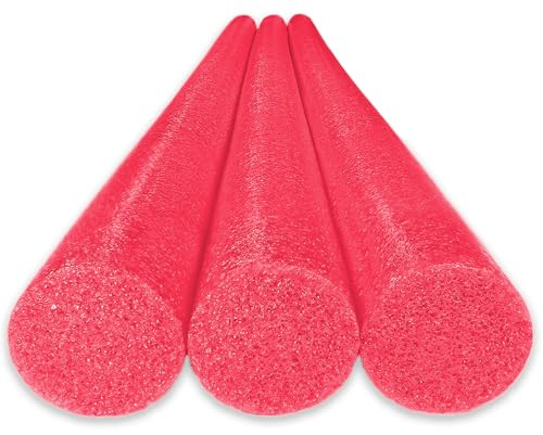 Oodles of Noodles Solid Deluxe Extra Long Pool Noodles - 3 Pack - Approx. 55 inch x 2.75 inch Durable Floating Foam Tubes - Premium Foam Noodle for Swimming, Crafts, Exercise, and Water Activities
