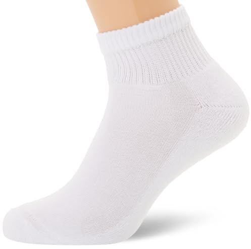Hanes Womens Ultimate 6-pack Comfort Toe Seamed Ankle Socks, White, 8-12 US