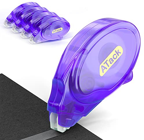 ATack Double Sided Tape Roller Runner for Scrapbooking 4-Pack (0.3-inch x 360-Inch) Acid-Free Double Sided Glue Tape Roller Dispenser for Scrapbooking, Card Making and Crafts - Archival-Safe