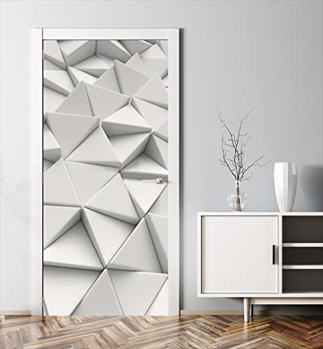 MyMaxxi - Tür bekleben mit Türtapete Türposter Türfolie Selbstklebend 90x200 Polygone 1 - Tür verschönern mit Türfolie - Türaufkleber Türklebefolie Abstrakt Struktur