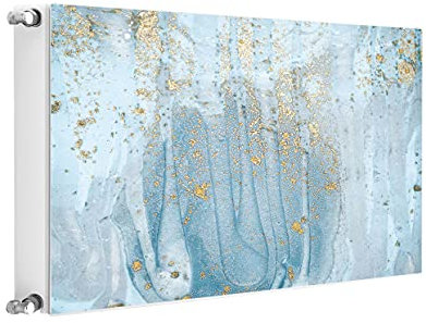 TMK ArtDeko Heizkörperverkleidung mit Magnet Stilvolle Optik 80x60 Heizkörperabdeckung, Muster Gold