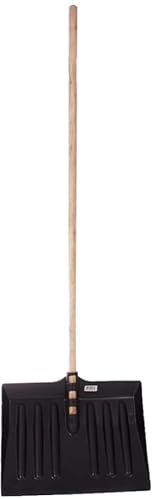 1.3m Snow Shovel - 30cm Wide Plastic Head, Pusher, Scooper, Mucking Out Emergencies | Ideal For Clearing Garden, Car, Truck, Driveway | Strong & Durable Spade & 110cm Wooden Handle – Heavy Duty 130cm