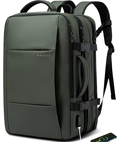 BANGE Travel Backpack,Flight Approved Carry On Backpack for International Travel Bag, Water Resistant Durable 17-inch Laptop Backpacks,Large Daypack Business Weekender Luggage for Men Women