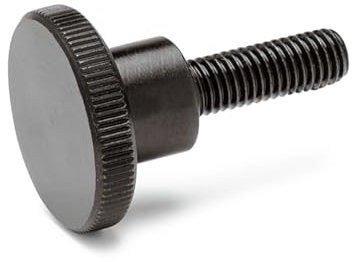 Ganter Normelemente, Lot de 5 vis moletées hautes - DIN 464-M2,5-8, filetage M2,5, longueur du filetage : 8 mm, acier bruni