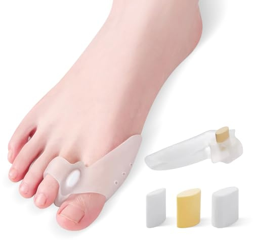 Tevezo Adjustable Bunion Corrector Kit & Toe Separator for Women and Men, Big Toe Straightener, Pain Relief for Bunions, Hammer, Overlapping Toes, with Modules - Bunion Corrector and Spacers