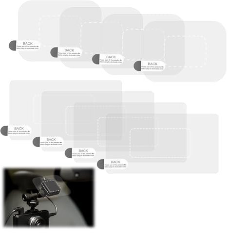 8pcs Windshield Dashcam Stickers, Transparent Electrostatic Sticker Weatherproof Windshield Camera Films Durable and Reusable Car Windshield Electrostatic Film for Mounting Dash Cam