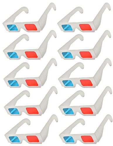 Housoutil 10pcs Glasses Prop Paper Movie Glasses Red Blue Style for Home Viewing Movies for Viewing