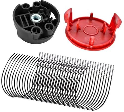 Rynplex F016800431 Trimmer Line, for Bosch, AFS 23 to 37 Brush Cutters, Grass Trimmer Spool Line with F016F04841 Spool Cover, F016F04839 Base, 37cm × 3.5mm (10 Lines 1 Cover 1 Base) Lawn Mower Spool(B