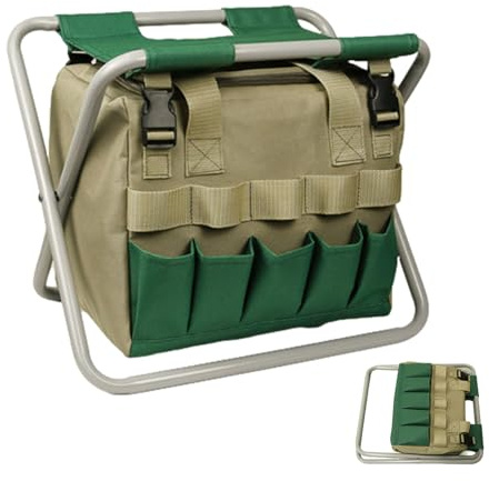 Sgabello da giardino | Set di attrezzi portatile pieghevole ergonomico e portatile, sgabello da giardinaggio – per pesca, escursionismo, sport all'aria aperta, campeggio