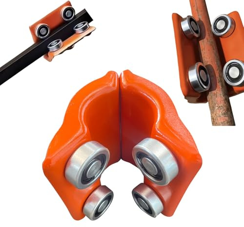 Round Pipe Trolley, Manganese Steel, Anti-Collision & Anti-Fall, Smooth Rolling, Fits 50-60mm Round Tube, Industrial Grade, Workshop & Construction Lifting(300KG)