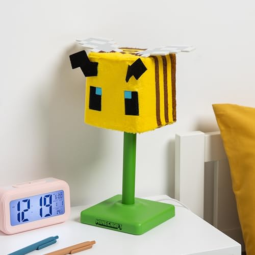 Paladone Minecraft Bee SoftGlo lampa – plyschskugga bi-lampa – mjuk omgivande belysning för sovrum och spelrum