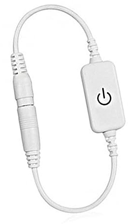 Yosoo Health Gear Mini Variateur Tactile LED, Variateur de Bande LED en Plastique, DC 12 V 24 V 4 A, Touche Marche/arrêt, Contrôle de la luminosité Fluide, Design Compact en Ligne pour Bandes (WHITE)