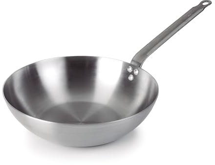 LACOR - 63828 - Wok Ferrum, Wok 100% Ferro Naturale, Adatto a tutti i tipi di Fonti di Calore, Fatto a Mano, Alta Conducibilità Termica, Esente da PTFE e PFOA, 28 cm, Spessore 2 mm