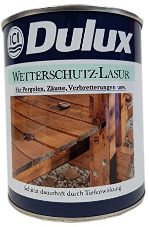 4x 750 ml Dulux Wetterschutz Lasur Lösemittelhaltig Ebenholz 3 Liter Außen
