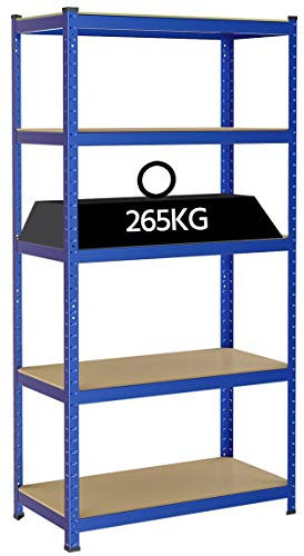 Yaheetech Lagerregal Steckregal 180 x 90 x 45 cm, 5 böden Schwerlastregal, pulverbeschichtete Kellerregal Regalsystem max. 1325 kg belastbar, Keller, Garage