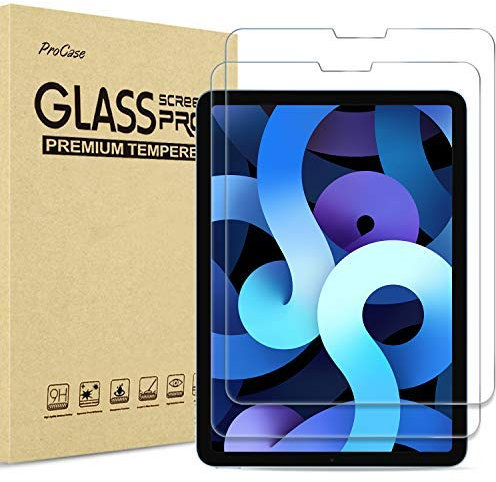 ProCase 2 Stück Schutzfolie für 10,9 Zoll iPad Air 5. / 4. Generation 2022/2020, iPad Pro 11 Zoll (4th / 3rd / 2nd / 1st) Gen. 9H Displayschutzfolie Gehärtetes Glas Screen Protector Folie –Klar