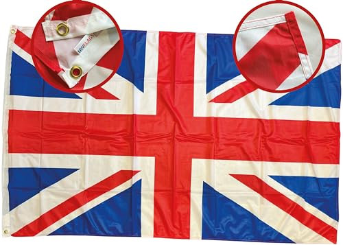 NWFlags 5ft x 3ft Union Jack Flag | Outdoor Heavy 110d Knitted Polyester | for Flagpoles