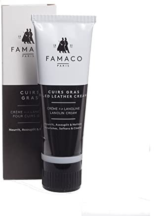 Famaco SIL' Best Smooth Leather Waterproofing Cream Polish Kit with Sponge Applicator - Unisex Shoes Boot and Garments Protector Cream - Light Tan in Colour