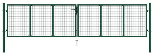 Tidyard Portal de malla de jardín de acero, 400 x 125 cm, color verde