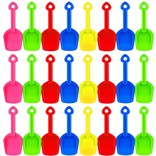 Junkin 24 Pack 7.7 Inch Mini Plastic Sand Shovels, Beach Toys Multicolor