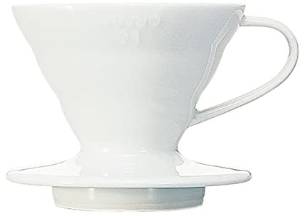 HARIO V60 - Cafetera de cerámica con boquilla para café, talla 01, color blanco