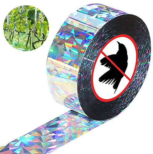 Leonshco Vogelschreck Vogelabwehr Flatterband,80 M X 2,4 cm Vogel Abschreckung,Reissfest Vogelabwehrgürtel,Beidseitig Reflektierendes Vogelband,Zum Schutz Von Haus,Garten Und Hof, Etc