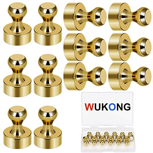 Wukong Mini Calamite Potenti, 12x16mm | 12 Pezzi Magneti Neodimio Calamite Piccole, Oro Magneti Conici Calamite Frigorifero per Bacheca, Ufficio e Cucina