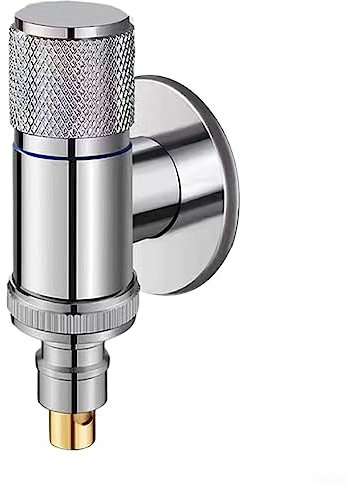 Edelstahl Waschmaschine Wasserhahn Wasserstopp Schnelles Öffnen Eckventil (Silber G3/4)