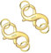 Doppel Kettenverschluss Gold, ALEXCRAFT 2 Stück Sterling Silber 925 Karabinerverschluss Schmuckverschluss Hummerschere Gold Verschluss für Halskette Armband Kettenanhänger Gold Schmuckherstellung