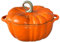Flavehc Pumpkin Dutch Oven Topf mit Deckel 3,8 qt Kürbis Gusseisen Dutch Oven für Brot Backen Orange Emailliertes Gusseisen Dutch Oven mit Griffen